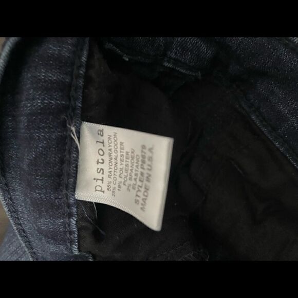 Pistola Audrey Mid Rise Skinny Distressed Jean in Vintage Inspired Dark Wash 26 - Picture 4 of 7